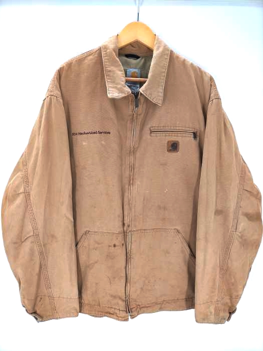 カーハート Carhartt ダック地 企業ロゴ 刺繍 ジップアップ ワークジャケット ビッグサイズ メンズ import：XL