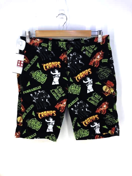 HYSTERIC GLAMOUR(ヒステリックグラマー) THE CRAMPS コットンリネン総柄ハーフパンツ メンズ L
