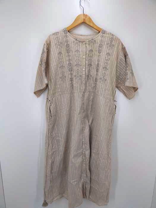 USED古着(ユーズドフルギ) ドビー胸元刺繍ワンピース レディース FREE