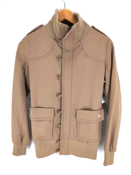 BURBERRY BLUE LABEL(バーバリーブルーレーベル) 裏地ノバチェック カシミヤ混スタンドネックウールブルゾン レディース JPN：36