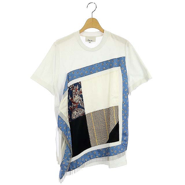 3.1 phillip lim(スリーワンフィリップリム) 3.1 フィリップリム 3.1 phillip lim チェーン装飾バンダナプリントTシャツ カットソー 半袖 XS 白 ホワイト /HK ■OS レディース レディース  XS