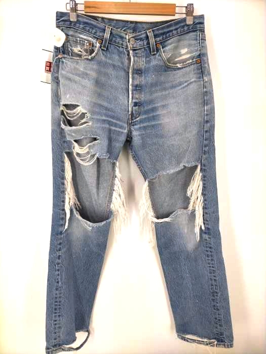 Levis(リーバイス) 90s USA製 501XX ボタン裏222刻印 ダメージデニムパンツ メンズ W34L34