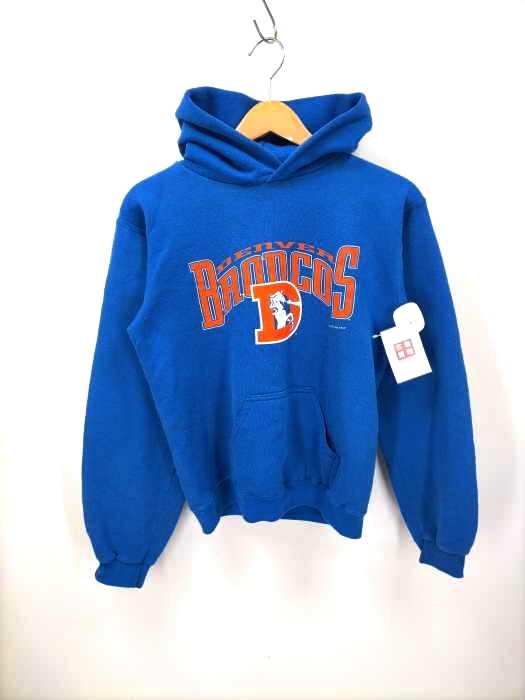 USED古着(ユーズドフルギ) 90S USA製 DENVER BRONCOS ラバープリントプルオーバーパーカー レディース JPN：M