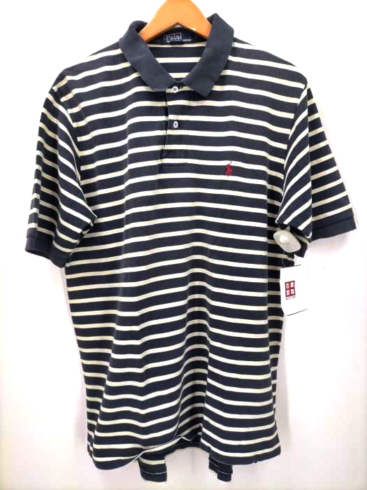 Polo by RALPH LAUREN(ポロバイラルフローレン) 90s スモールポニー刺繍 ボーダー ポロシャツ メンズ  L