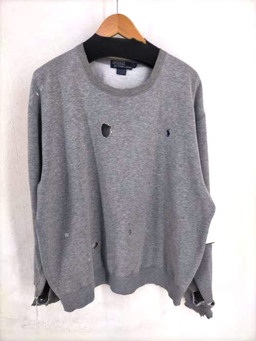 Polo by RALPH LAUREN(ポロバイラルフローレン) ダメージ加工オーバーサイズスウェット メンズ JPN：L