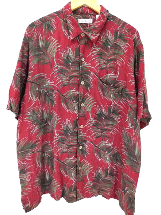 Caribbean(カリビアン) 総柄 レーヨン アロハシャツ メンズ import：XL