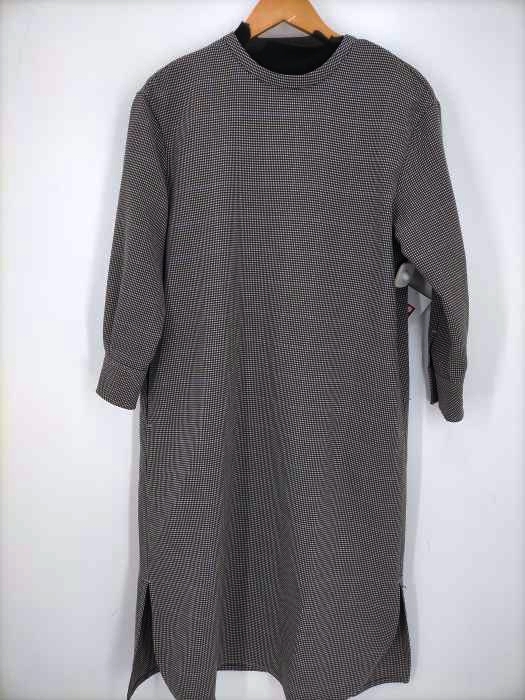 BEAMS Lights(ビームスライツ) 千鳥柄クルーネック ロングワンピース レディース JPN：36