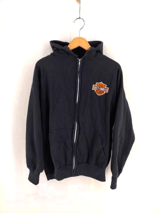HARLEY-DAVIDSON(ハーレーダビッドソン) MADE IN U.S.A. ロゴ刺繍ジップアップパーカー メンズ JPN：M