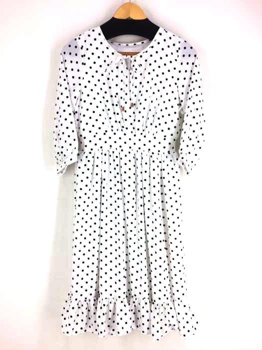 トッコクローゼット tocco closet 裾フリル ドット柄ワンピース レディース JPN：M