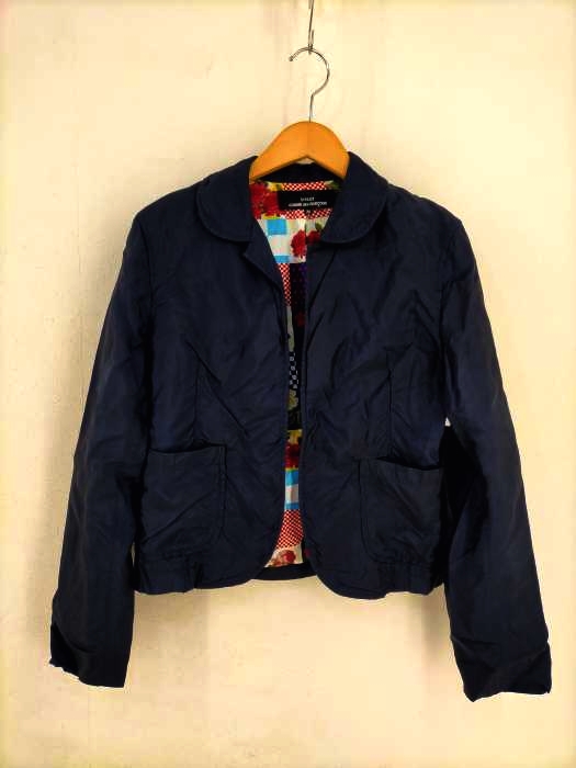 トリココムデギャルソン tricot COMME des GARCONS AD2005 裏地花柄 キュプラボタンレスジャケット レディース JPN：M