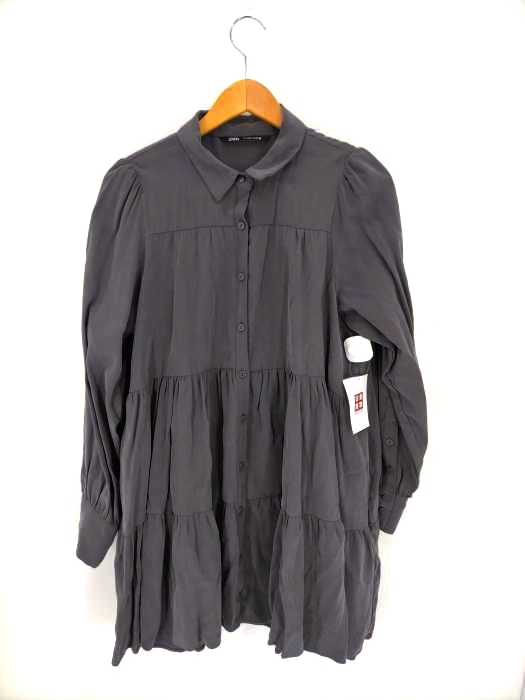 ザラ ZARA ティアードシャツワンピース レディース import：L
