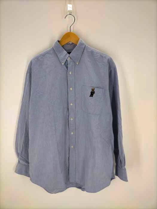 ラルフローレン RALPH LAUREN 90S BLAIRE ポロベア刺繍オックスフォードシャツ メンズ JPN：L