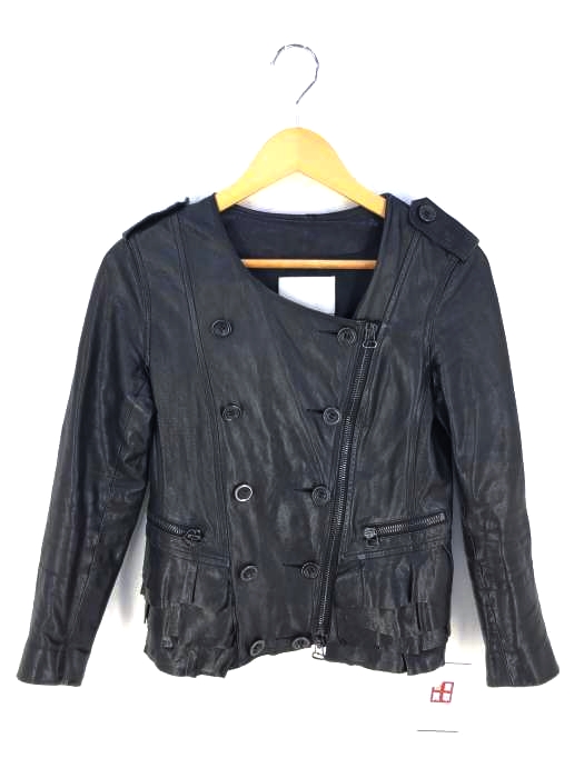 スリーワンフィリップリム 3.1 phillip lim 裾フリル シーブレザー ライダースジャケット レディース  2