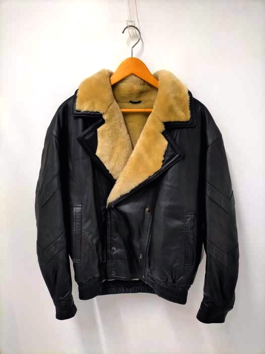 ユーズドフルギ USED古着 {{VALACALF}} フェイクレザーボアダブルジャケット メンズ JPN：L