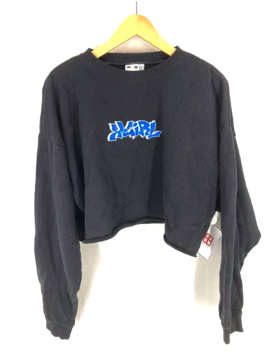 X-girl(エックスガール) GRAFFITI LOGO SWEAT CROPPED TOP レディース JPN：M