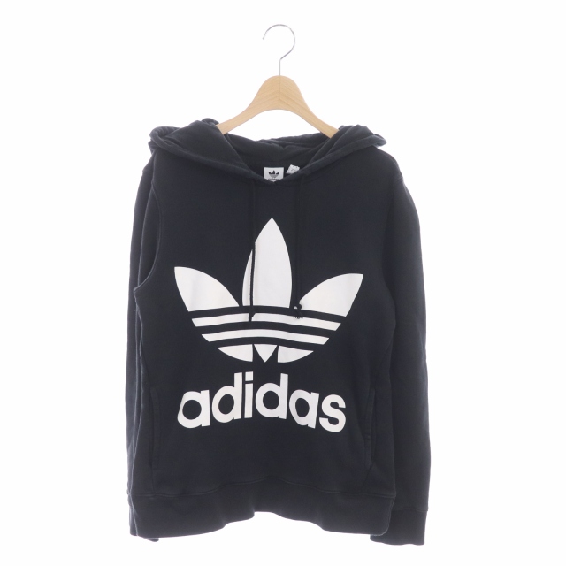 adidas Originals(アディダスオリジナルス) TREFOIL HODDIE パーカー プルオーバー 長袖 トレフォイルロゴ L 黒 ブラック /MF メンズ  L