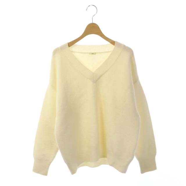 IENA(イエナ) 18AW ニット セーター プルオーバー 長袖 Vネック モヘヤ混 オフホワイト /DF レディース  サイズ記載なし