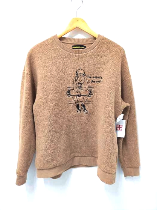 NOBLE PRODUCT(ノーブルプロダクト) トレーナー 下手絵 刺繍 起毛 ニットソー クルーネック  メンズ JPN：L