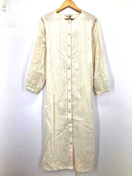 moussy(マウジー) EYELET NOCOLLAR LONG SHIRT レディース  FREE