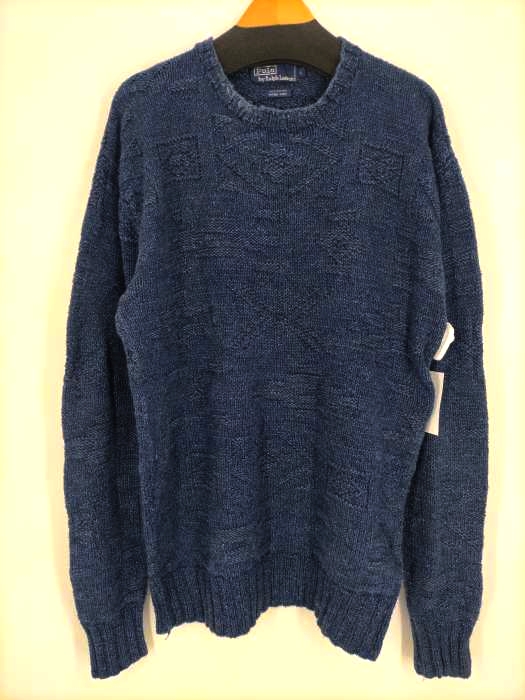 Polo by RALPH LAUREN(ポロバイラルフローレン) HAND KNIT コットン クルーネックニット ネイティブ メンズ  L