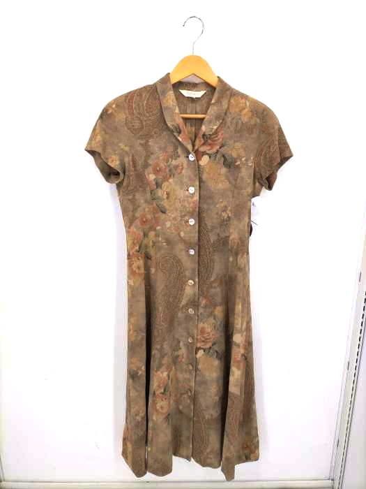 BURBERRYS(バーバリーズ) 90S OLD ウールレーヨン花柄ワンピース 肩バット入り レディース  9