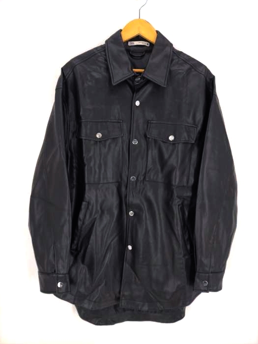 ZARA(ザラ) フェイクレザーシャツジャケット メンズ  M