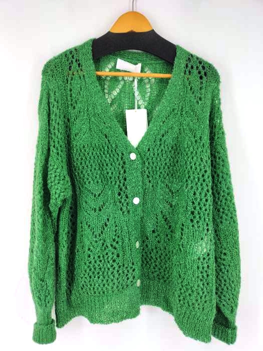 マメクロゴウチ Mame Kurogouch 22SS Botanical Pattern Knitted Lamé Cardigan レディース  1