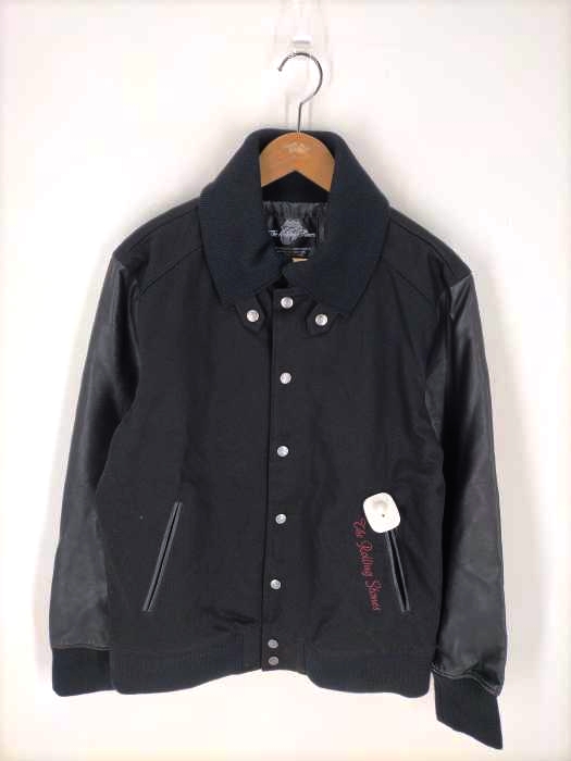 ユーズドフルギ USED古着 The Rolling Stones ラインストーン 袖切替 ブルゾン メンズ JPN:L