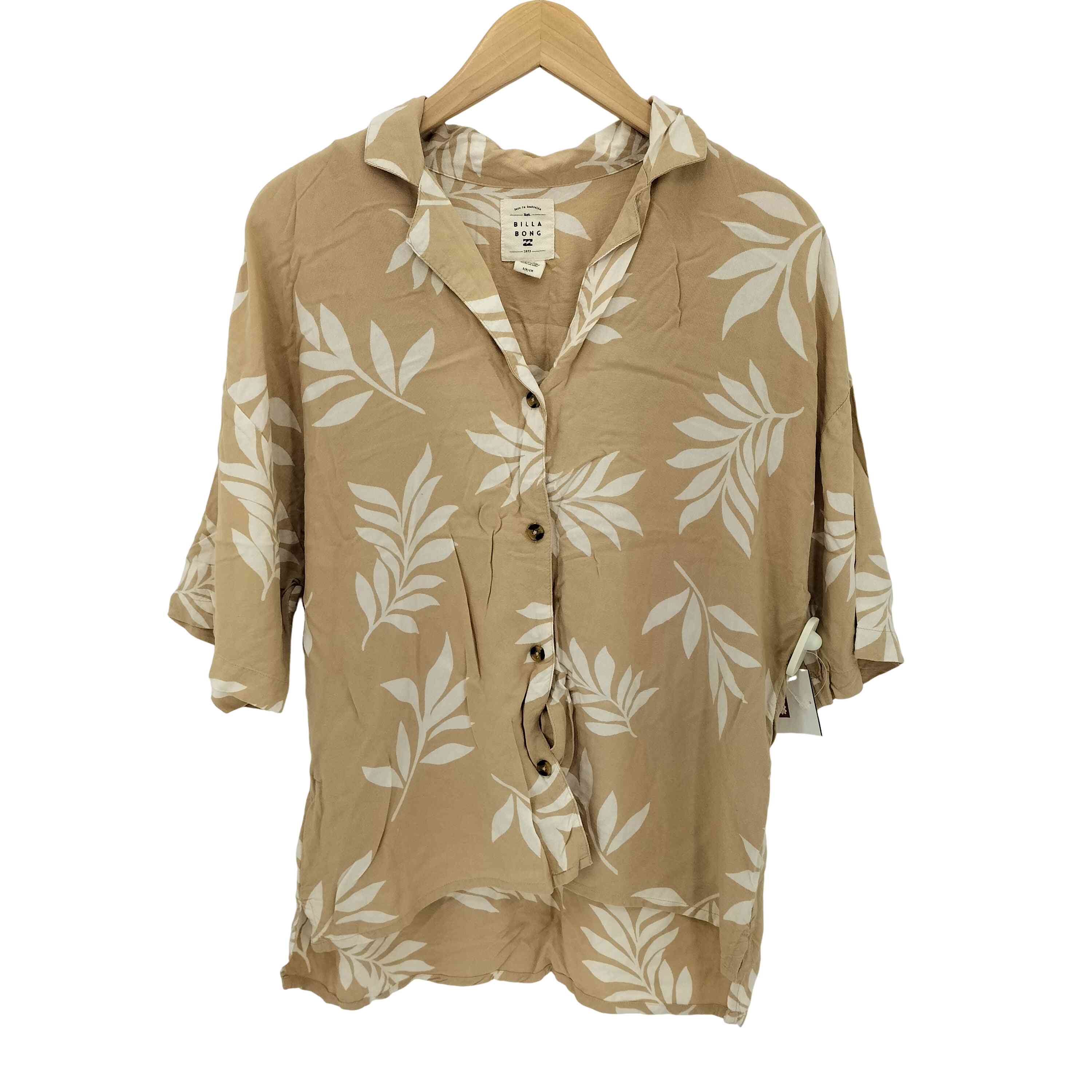 BILLABONG(ビラボン) リーフ柄 アロハシャツ レディース S【中古】【ブランド古着バズストア】