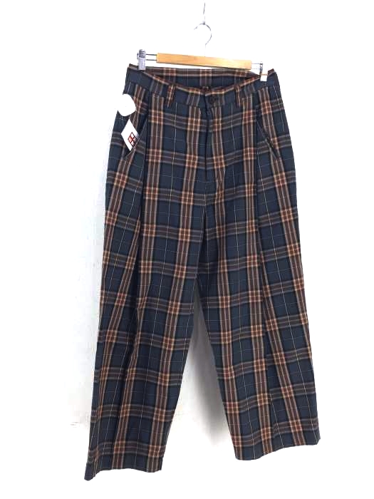 Adam et Rope(アダムエロペ) 19SS コットン チェック柄 スラックス レディース パンツ スラックス