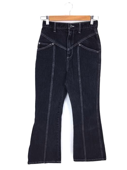 HUF(ハフ) stitching black denim フレアブラックデニム レディース JPN：S