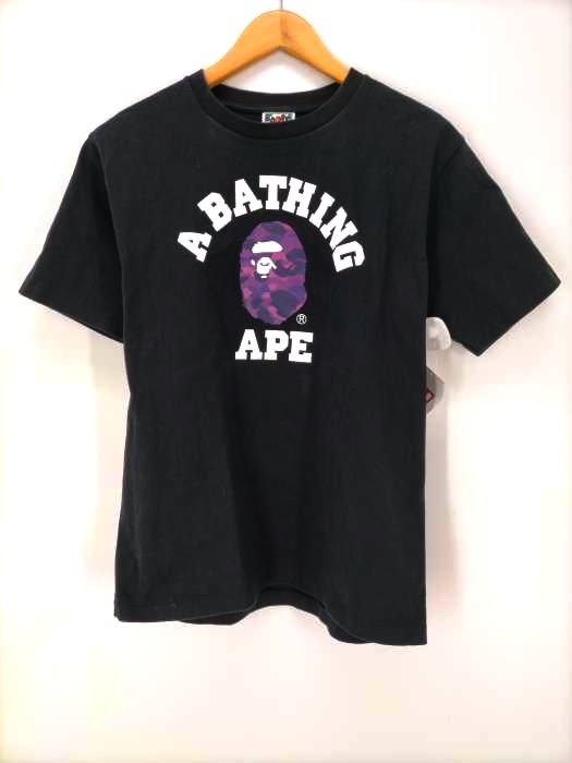 A BATHING APE(アベイシングエイプ) パープルカモ カレッジロゴ S/S TEE メンズ JPN:M