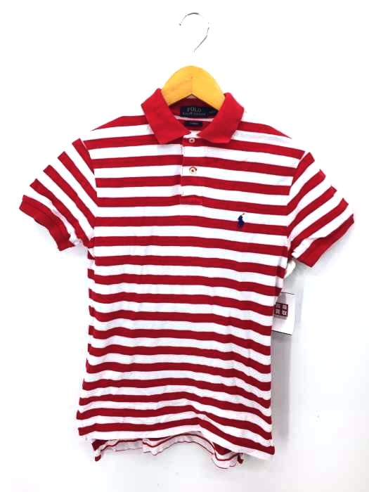 POLO RALPH LAUREN(ポロラルフローレン) ポニー刺繍 ボーダー鹿の子ポロシャツ レディース import:S