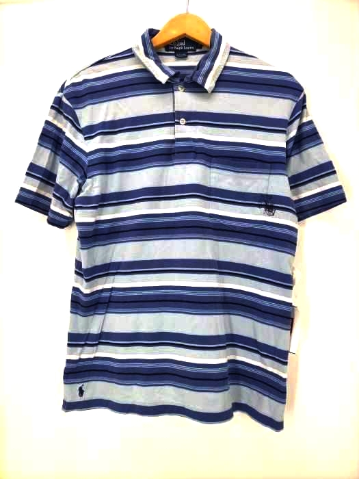 Polo by RALPH LAUREN(ポロバイラルフローレン) 裾ポニー ボーダー ポケット ポロシャツ メンズ import：M