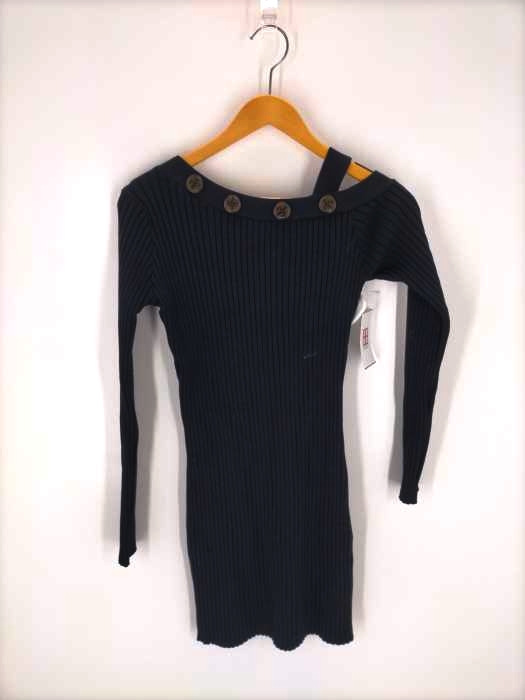 SLY(スライ) NECK BUTTON ASYMMETRY MINI ワンピース レディース  1