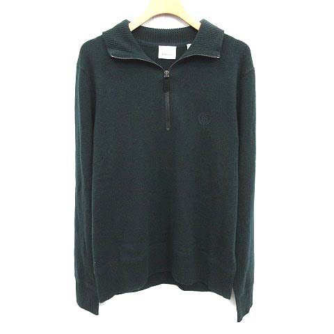 BURBERRY(バーバリー) セーター ニット ハーフジップ カシミヤ100％ 長袖 S P 緑 グリーン /YM メンズ  S P