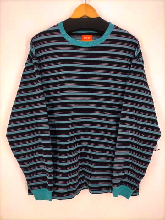 BEAMS(ビームス) マルチボーダークルーネックロングTシャツ メンズ  L