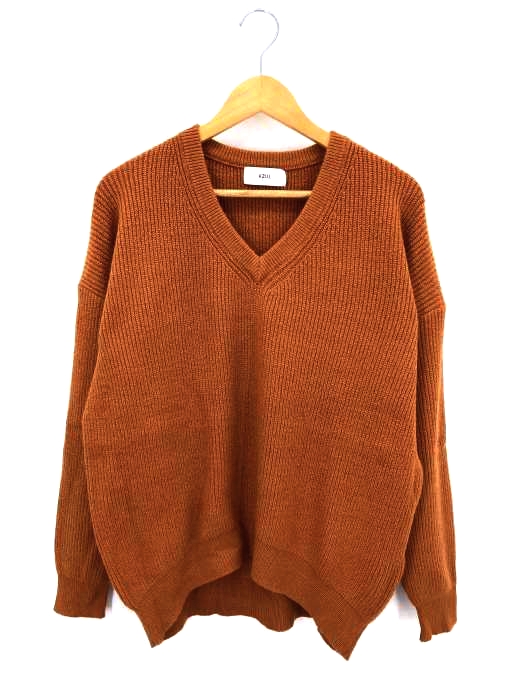 AZUL by moussy(アズールバイマウジー) V NECK LOOSE KNIT TOPS レディース S