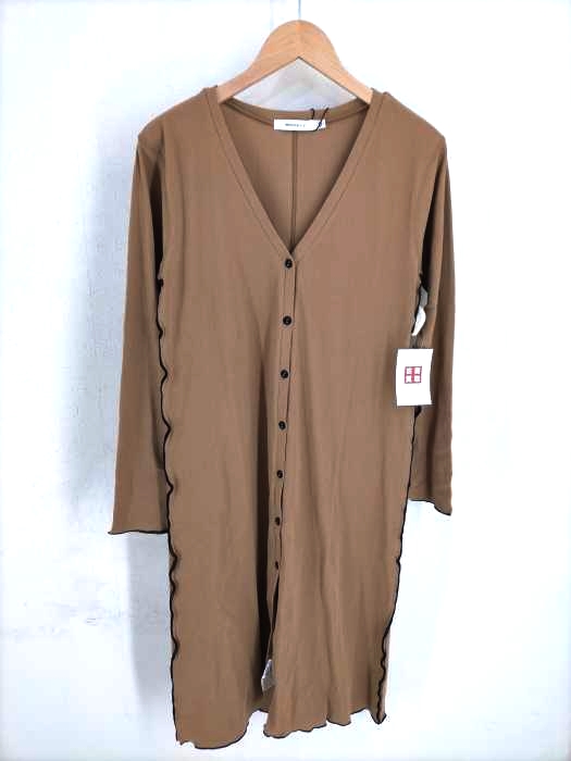 moussy(マウジー) RIB LONG CARDIGAN レディース  FREE