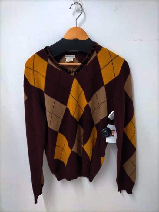 DRIES VAN NOTEN(ドリスヴァンノッテン) ネック素材切替アーガイル柄ニット メンズ JPN：M