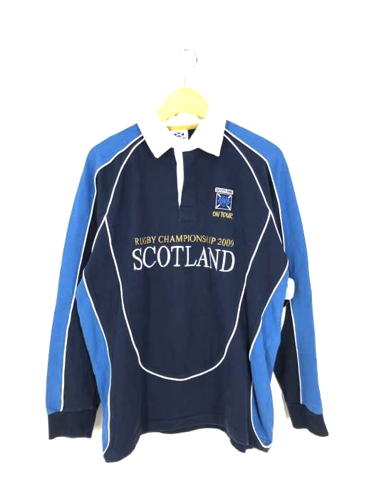 USED古着(ユーズドフルギ) SCOTLAND RUGBY CHAMPIONSHIP 2009 ラガーシャツ メンズ  XXL