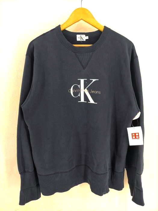 Calvin Klein Jeans(カルバンクラインジーンズ) 90S V字ガゼット フロントロゴプリントスウェット メンズ JPN：M