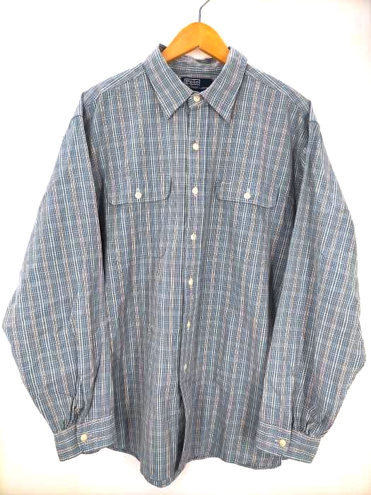 ポロラルフローレン POLO RALPH LAUREN 90S MATLOCK チェック柄シャツ フラップポケット メンズ JPN：L