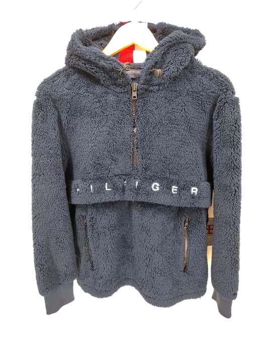 トミーヒルフィガー TOMMY HILFIGER ロゴ刺繍 ハーフジップ フリースアノラックパーカー レディース JPN：M