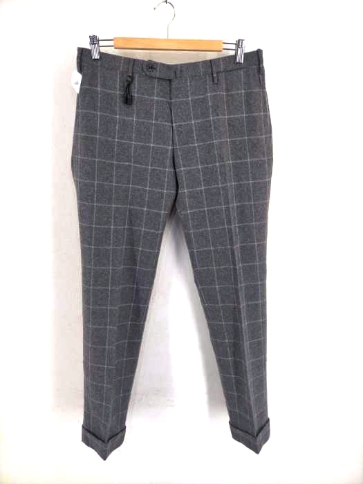 インコテックス INCOTEX SLIM FIT チェックスラックスパンツ メンズ JPN：50
