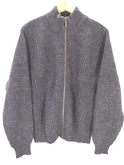 エルエルビーン L.L.Bean 80S USA製 アルパカ混 ウール ジップアップ ニット 畦編み ドライバーズニット メンズ import：M
