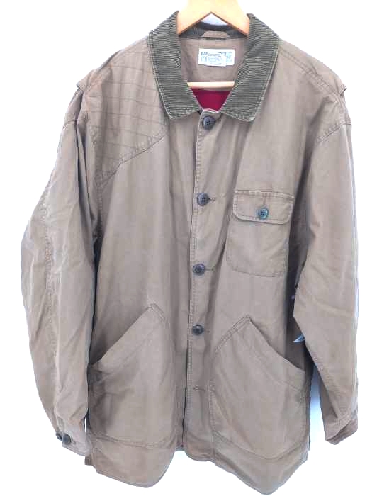 バナナリパブリック BANANA REPUBLIC 80S MADE IN SINGERPORE 襟コーデュロイハンティングジャケット メンズ import：L