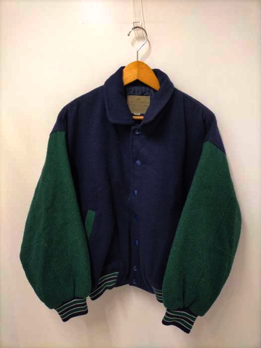 ユーズドフルギ USED古着 {{PETER HOUSE}} 80-90s 裏地キルティング メランジウールスタジャン メンズ  LARGE