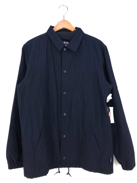 Stussy(ステューシー) ロゴ刺繍 ストライプコーチジャケット メンズ アウター ジャケット