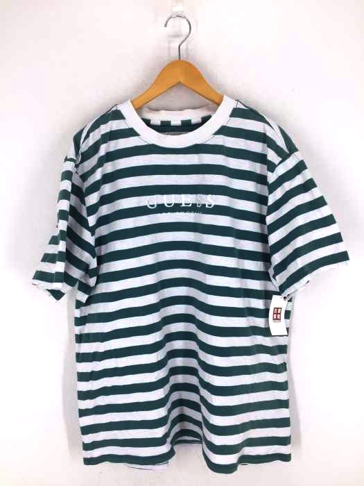 GUESS(ゲス) ロゴ刺繍ボーダークルーネックTシャツ メンズ JPN：XL